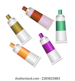 tubes of paint for drawing vector illustration