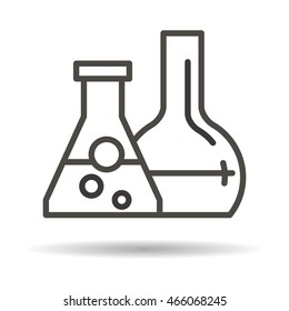 tubes with reagents flat icon