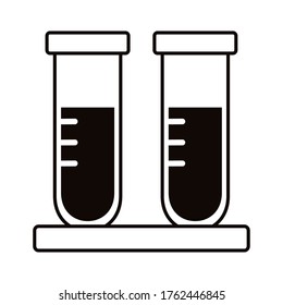 tubes test line style icon vector illustration design