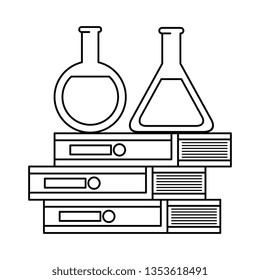 tubes test with pile books
