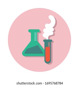 los tubos prueban la línea de laboratorio y el diseño de la ilustración vectorial de estilo de relleno