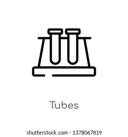 tubes vector line icon. Simple element illustration. tubes outline icon from science concept. Can be used for web and mobile