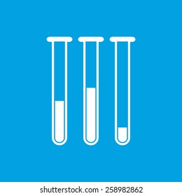 Tubes web white icon isolated on a blue background. Vector symbol