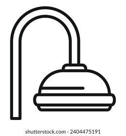 Tubing head icon outline vector. Shower head wash. Hot bathing