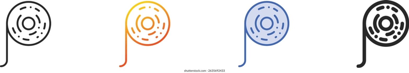 tubing icon.Thin Linear, Gradient, Blue Stroke and bold Style Design Isolated On White Background