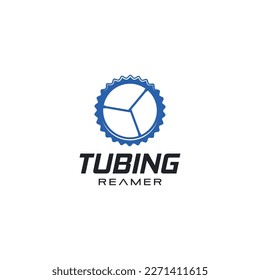 Tubing reamer logo. Pipe reamer vector icon illustration