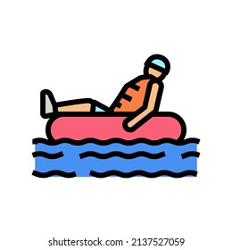 tubing water color icon vector. tubing water sign. isolated symbol illustration