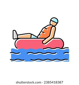 tubing water color icon vector. tubing water sign. isolated symbol illustration