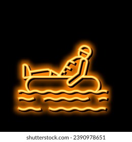 tubing water neon light sign vector. tubing water illustration