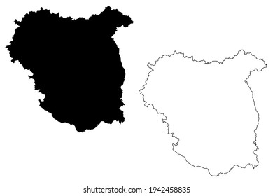 Tubingen region (Federal Republic of Germany, Baden-Wurttemberg State) map vector illustration, scribble sketch Tubingen map