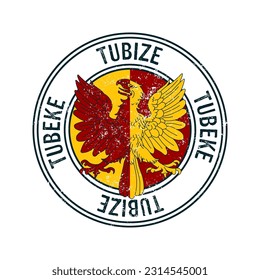 Tubize, Belgium city vector grunge rubber stamp over white background