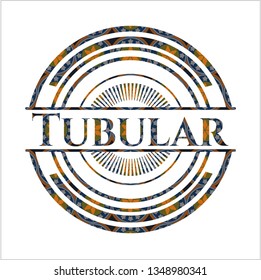 Tubular arabic badge. Arabesque decoration.