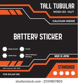 Tubular Battery Sticker Design , Packaging Sticker EPS