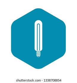 Tubular bulb icon in simple style isolated on white background
