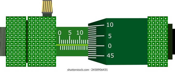 Tubular inside micrometer isolated on a white background,It is a precision measuring tool used to measure the internal diameter of cylindrical objects and is commonly employed in industries 