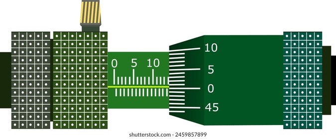 Tubular inside micrometer isolated on a white background,It is a precision measuring tool used to measure the internal diameter of cylindrical objects and is commonly employed in industries 