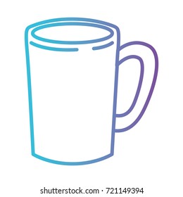 tubular mug of coffee with handle gradient color silhouette from blue to purple vector illustration