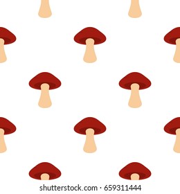 Tubular mushroom pattern seamless flat style for web vector illustration