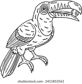 Tucan Bird Isolated Coloring Page for Kids