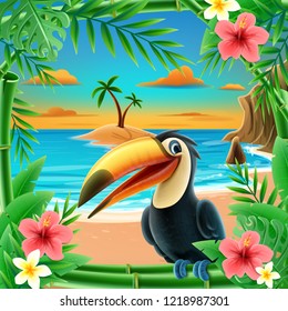 tucan illustration banner