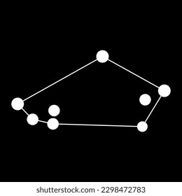 Tucana constellation map. Vector illustration.