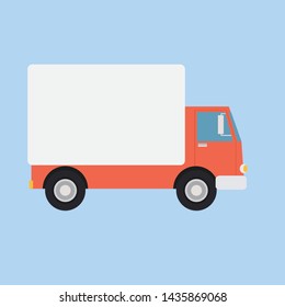 The tuck delivery icon on blue color