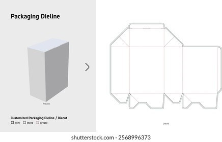 Tuck End angle open Box Dieline