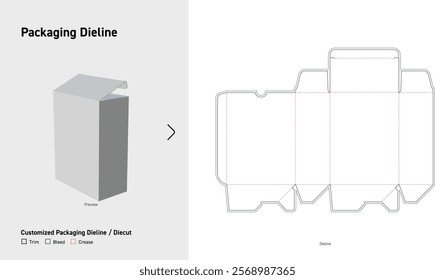 Tuck End auto lock Box Dieline