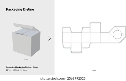 Tuck End bevel insert lock Box Dieline