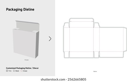 Tuck End Box back open hookDieline