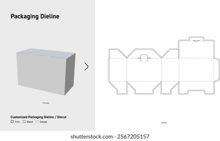 Tuck End Box with buckle lock Dieline