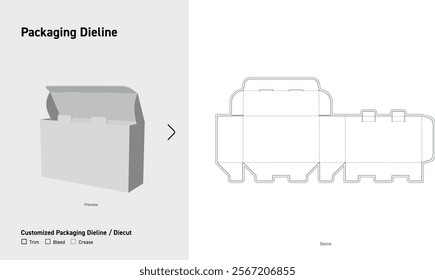 Tuck End Box with buckle lock Dieline