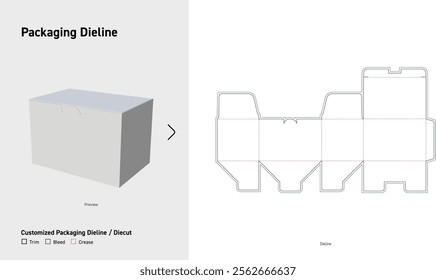 Tuck End Box Dieline template