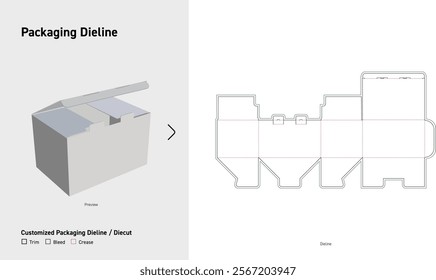 Tuck End Box Dieline template