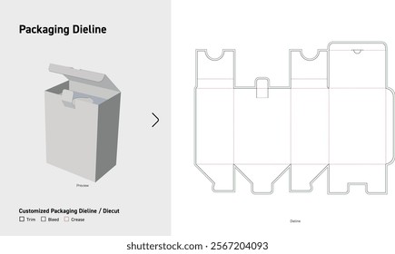 Tuck End Box Dieline template