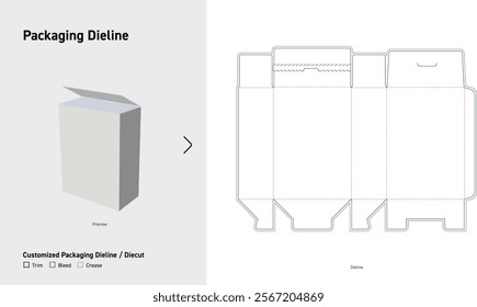 Tuck End Box Dieline template