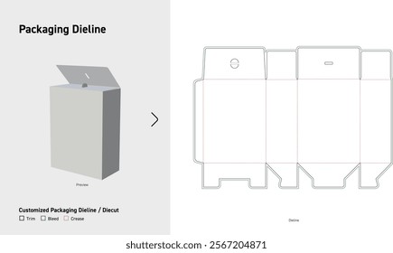 Tuck End Box Dieline template