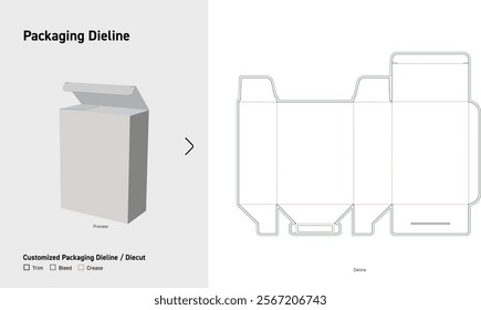 Tuck End Box Dieline template