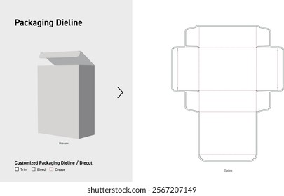 Tuck End Box Dieline template