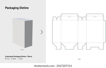 Tuck End Box Dieline template