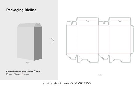 Tuck End Box Dieline template