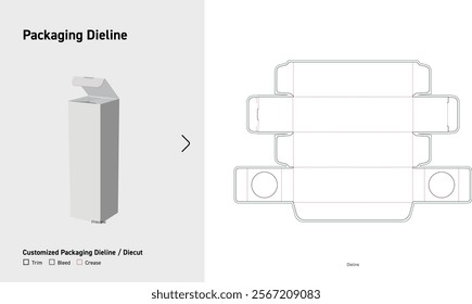 Tuck End Box Dieline template