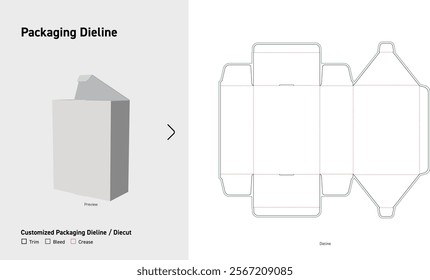 Tuck End Box Dieline template