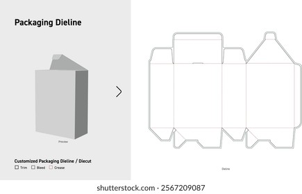 Tuck End Box Dieline template