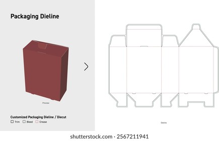 Tuck End Box Dieline template