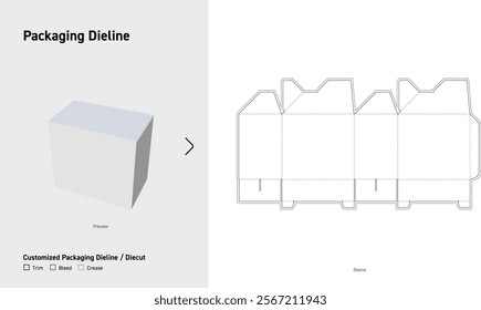 Tuck End Box Dieline template