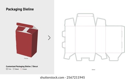 Tuck End Box Dieline template