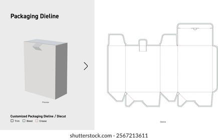 Tuck End Box Dieline template