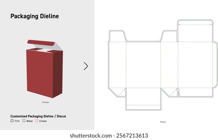 Tuck End Box Dieline template