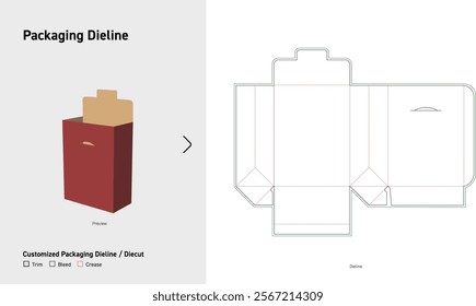 Tuck End Box Dieline template